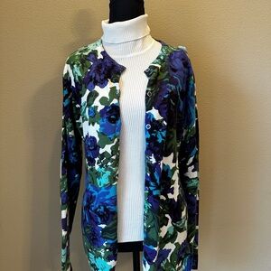 Isaac Mizrahi Purple and Green Knit Cardigan size medium-Large fit